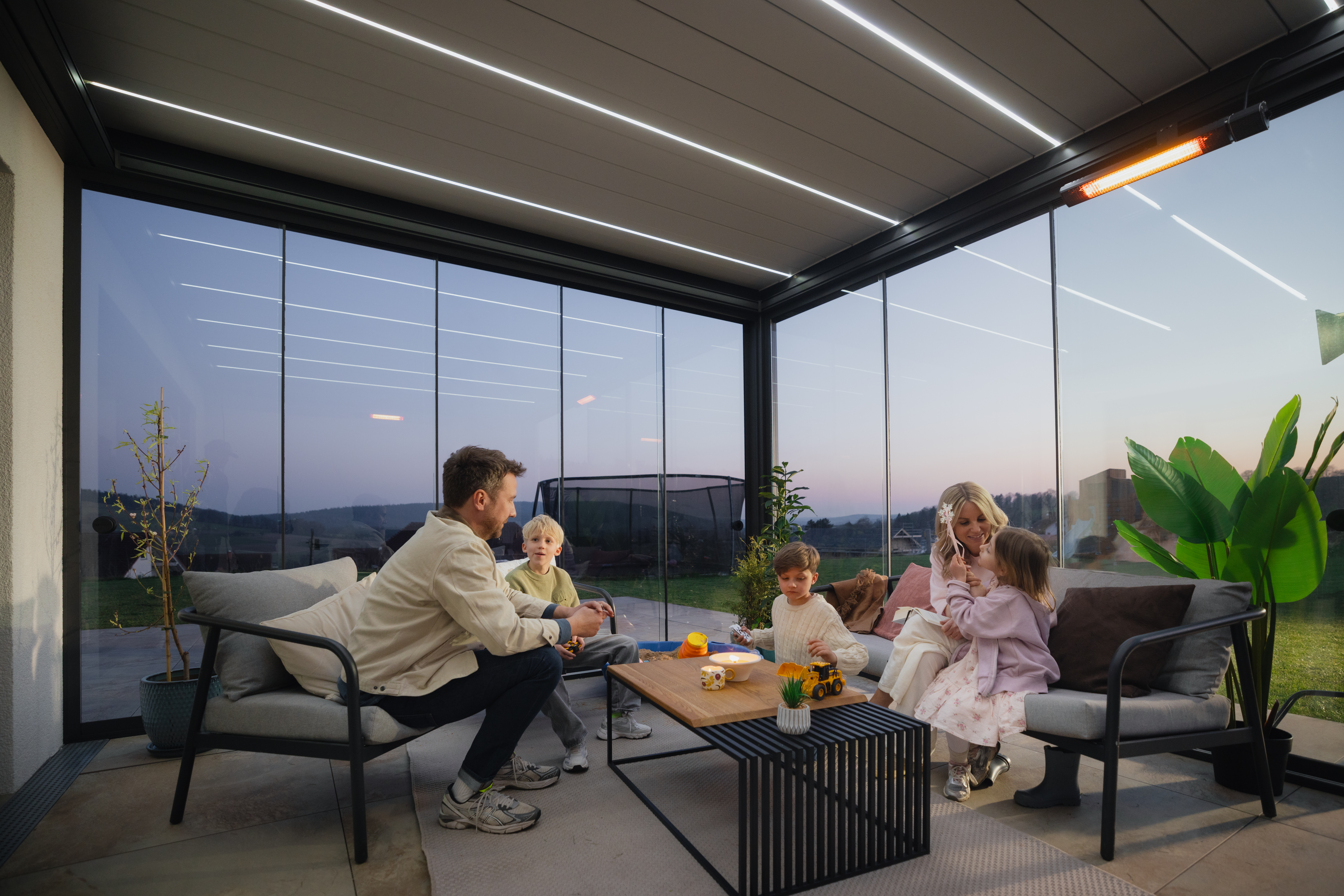 PERGOLUX motorized louvered pergola installation